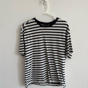 H&M Navy and White Striped Men's Shirt